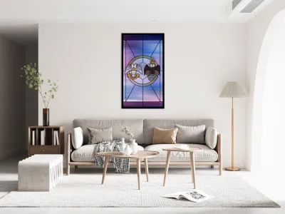 Stained glass window for the order of the Scottish Rite Reproduction