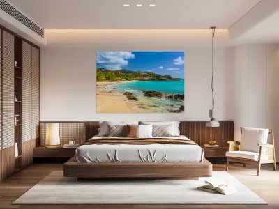 Frenchmans Bay beach scene on St Thomas USVI Reproduction
