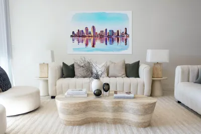 San Diego Skyline at sunset from Coronado Reproduction