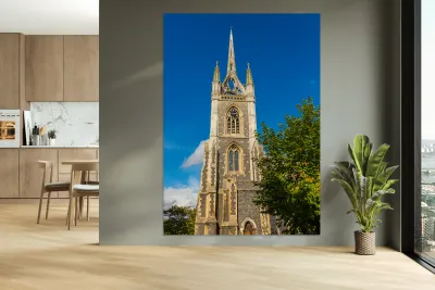 Unusual tower crown spire in Faversham Kent Reproduction