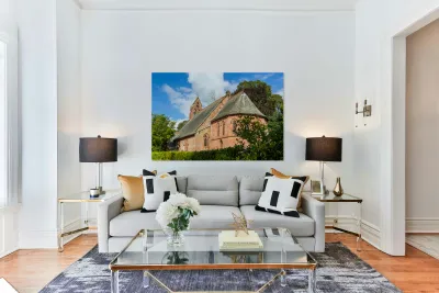 St Hilary Church Erbistock by River Dee Reproduction