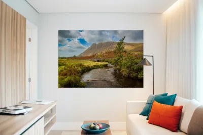 Stone bridge over river by Wastwater Reproduction