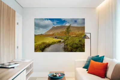 Stone bridge over river by Wastwater Reproduction