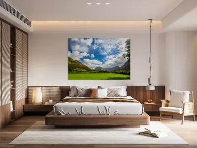 Sheep graze near Buttermere Lake District Reproduction