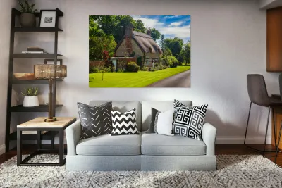 Old cotswold stone house in Honington Reproduction