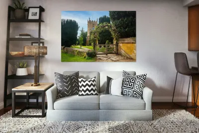 Stanway House and St Peters Church Stanton Reproduction