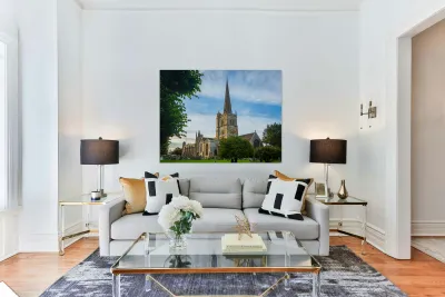 Church and graveyard in Burford Reproduction