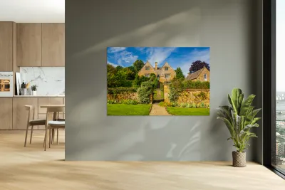 Old cotswold stone house in Ilmington Reproduction