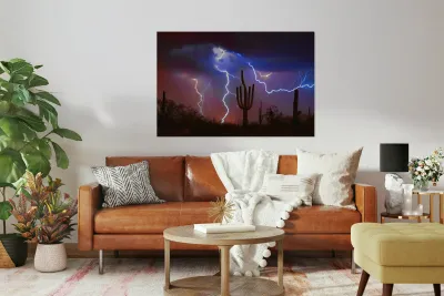 Saguaro Lightning Storm Reproduction