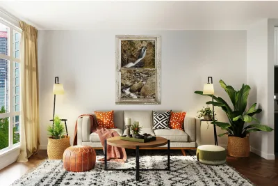 Boulder Falls Window View Reproduction