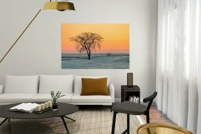 Lone Tree in Pastel Reproduction