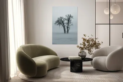 Lone Tree in Winter Storm Reproduction