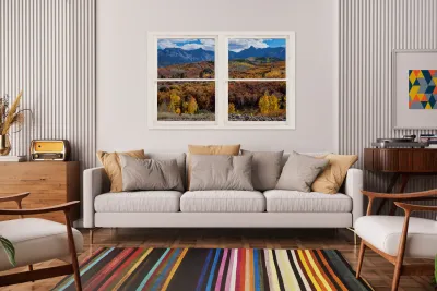 Colorful San Juan Mountains Autumn Whitewashe Reproduction