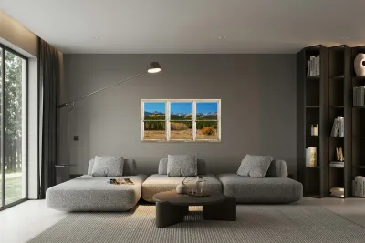 High Elevation Rocky Mountain Peaks Barn Window Reproduction