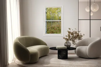 Forest Delight  White Window View Reproduction