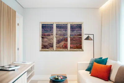 Rustic Window View Grand Canyon Reproduction