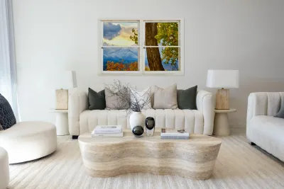 Rocky Mountain Autumn Season Rustic Window Reproduction