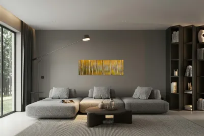 Golden Forest Moment Abstract Panorama Reproduction