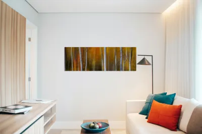 Forest Color Burst Modern Abstract 60x20 Reproduction