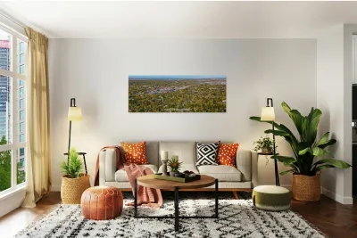 Downtown Boulder Colorado Autumn Season Panoramic Poster Reproduction