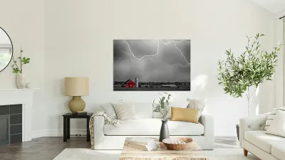 Farm Thunderstorm HDR BWSC Reproduction