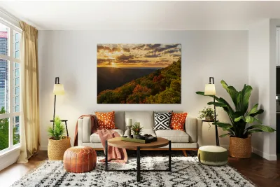 Sunset over Morgantown seen from Coopers Rock Reproduction