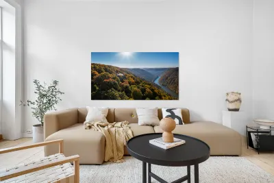  Cheat River panorama in West Virginia with fall colors Reproduction