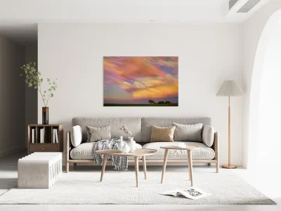 Pastel Painted Big Country Sky Reproduction