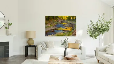 Golden Fishing Stream Reproduction