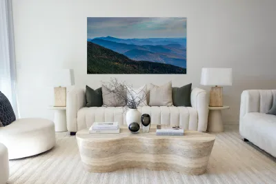 View from Mt Mansfield looking down Green Mountains Reproduction