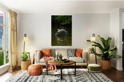 Heron Takes Flight Reproduction