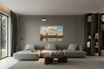 Denver Colorado Skyline Autumn View Reproduction
