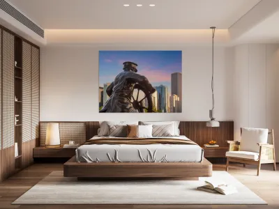 Captain on the Helm statue in Chicago Reproduction