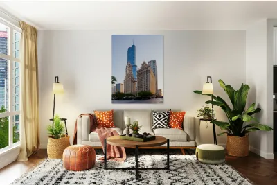 Wrigley building and Trump tower Chicago Reproduction