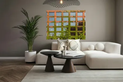 Modern Chicago office covered with plants Reproduction