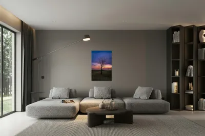 Lone Tree at Sunrise Reproduction