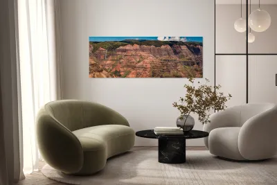 Panorama of the Waimea Canyon from the Waipoo Falls overlook on  Reproduction