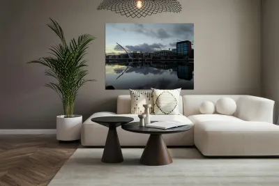 Calm Along River Quay 1 Reproduction