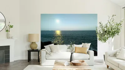 Reflections of the Moon at Poolbeg 2 Reproduction