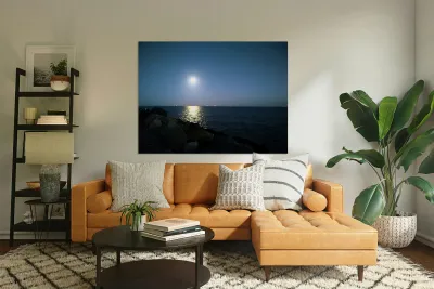 Reflections of the Moon at Poolbeg Reproduction