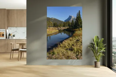 Banff Bow River mountains 2-5 Reproduction