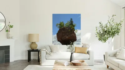 Hopewell Rock head silhouette Reproduction