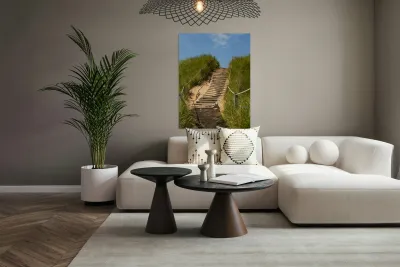 Pathway over the dunes to the beach. Reproduction