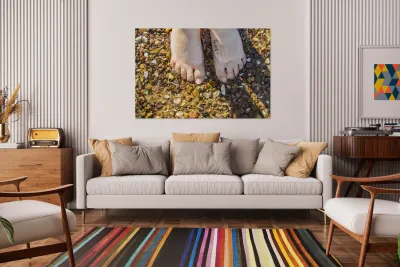 Wading toes in the ocean water Reproduction