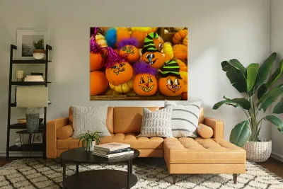 Halloween Pumpkin Faces Reproduction