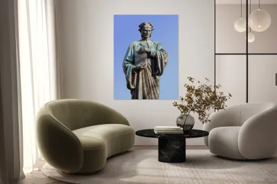 Dante statue with Divine Comedy in Meridian Hill Reproduction