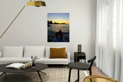 Sitting by the Dock of the Bay Sunrise Reproduction