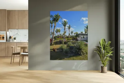 Cuban resort tropical garden Reproduction