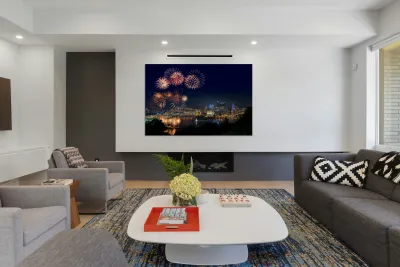 Fireworks over Pittsburgh for Independence Day Reproduction