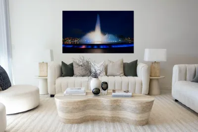 Point State Park Fountain in downtown Pittsburgh at night Reproduction